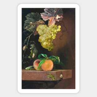 Still Life with Fruit, Lizard and Insects by Ottmar Elliger (digitally enhanced) Sticker